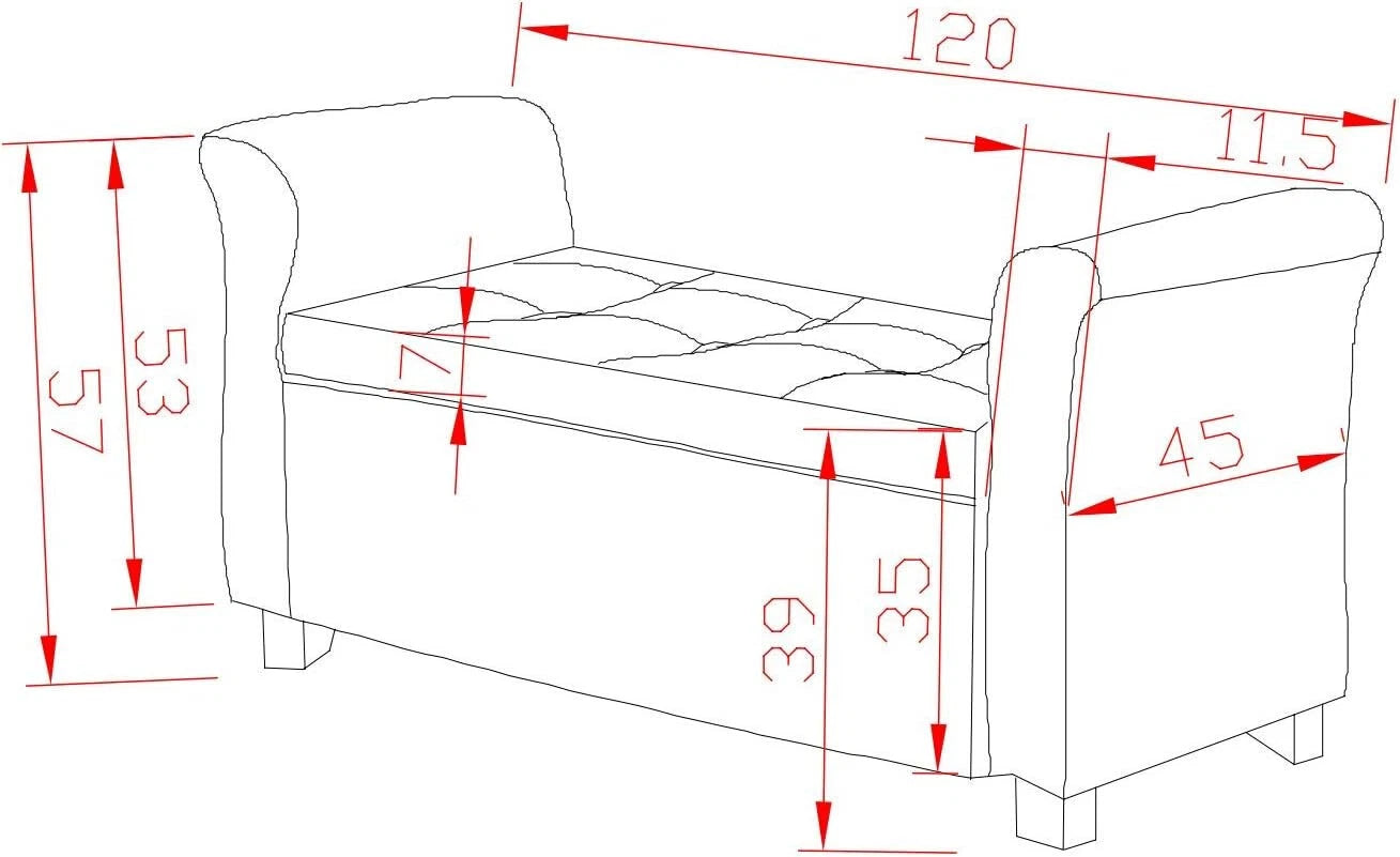 Emma Velvet Storage Bench Ottoman – Upholstered Seat with Hidden Lift-Up Storage