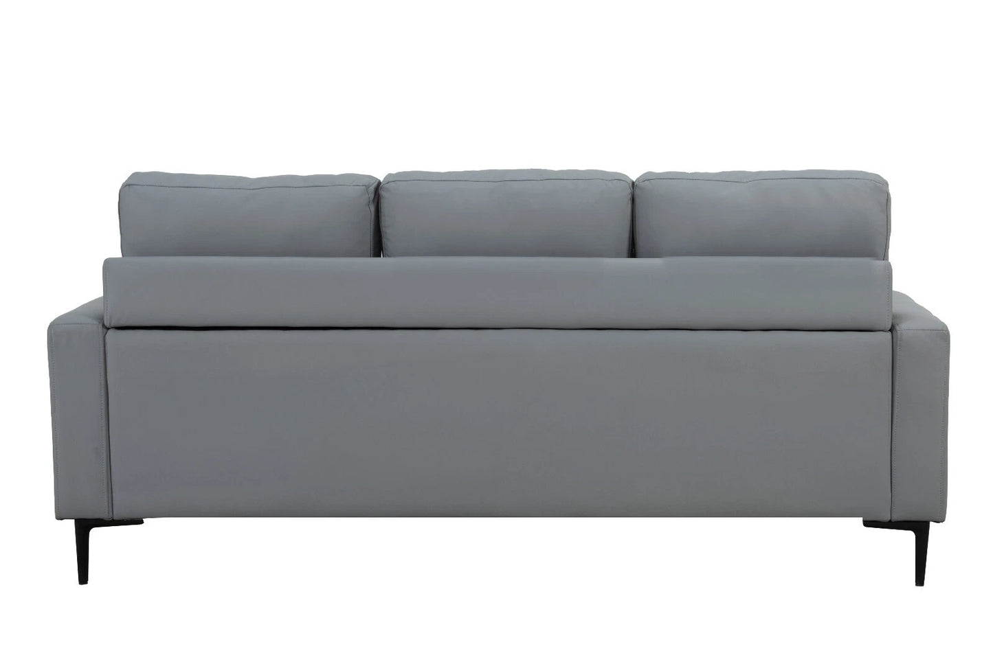 Elm PU Air Leather Corner Sofa with Movable Footstool – Modern L-Shape Comfort