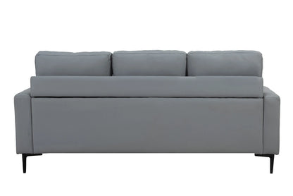 Elm PU Air Leather Corner Sofa with Movable Footstool – Modern L-Shape Comfort