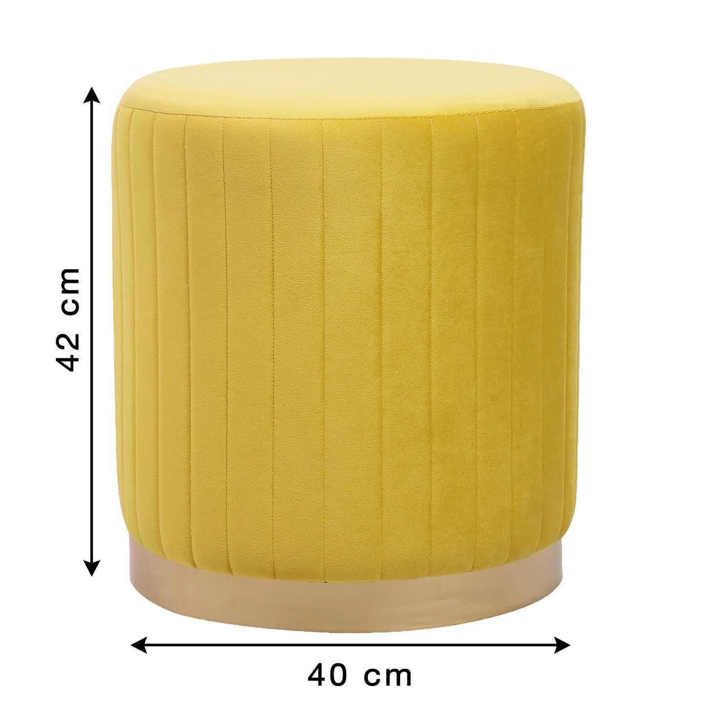 FAY Round Soft Velvet Stool, Cylindrical Footstool, Make Up Seat, Dressing Table