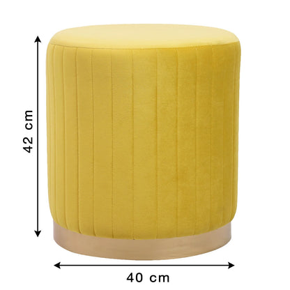 FAY Round Soft Velvet Stool, Cylindrical Footstool, Make Up Seat, Dressing Table