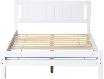 Glory Bed, White Wooden Slatted Frame