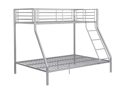 Palmdale Metal Triple Sleeper Bunk Bed – 3FT Single / 4FT6 Double – Strong & Durable Silver Frame