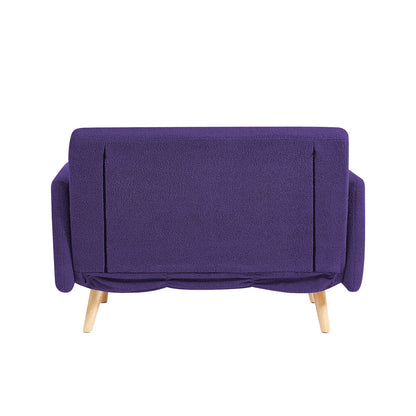 Roxy Modern 2-Seater Loveseat Sofa, Convertible Fold-out Sofabed, Borg Fabric