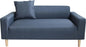 Compact Grey 2-Seater Sofa – Foldable Delivery, Wooden Legs & Linen-Style Fabric