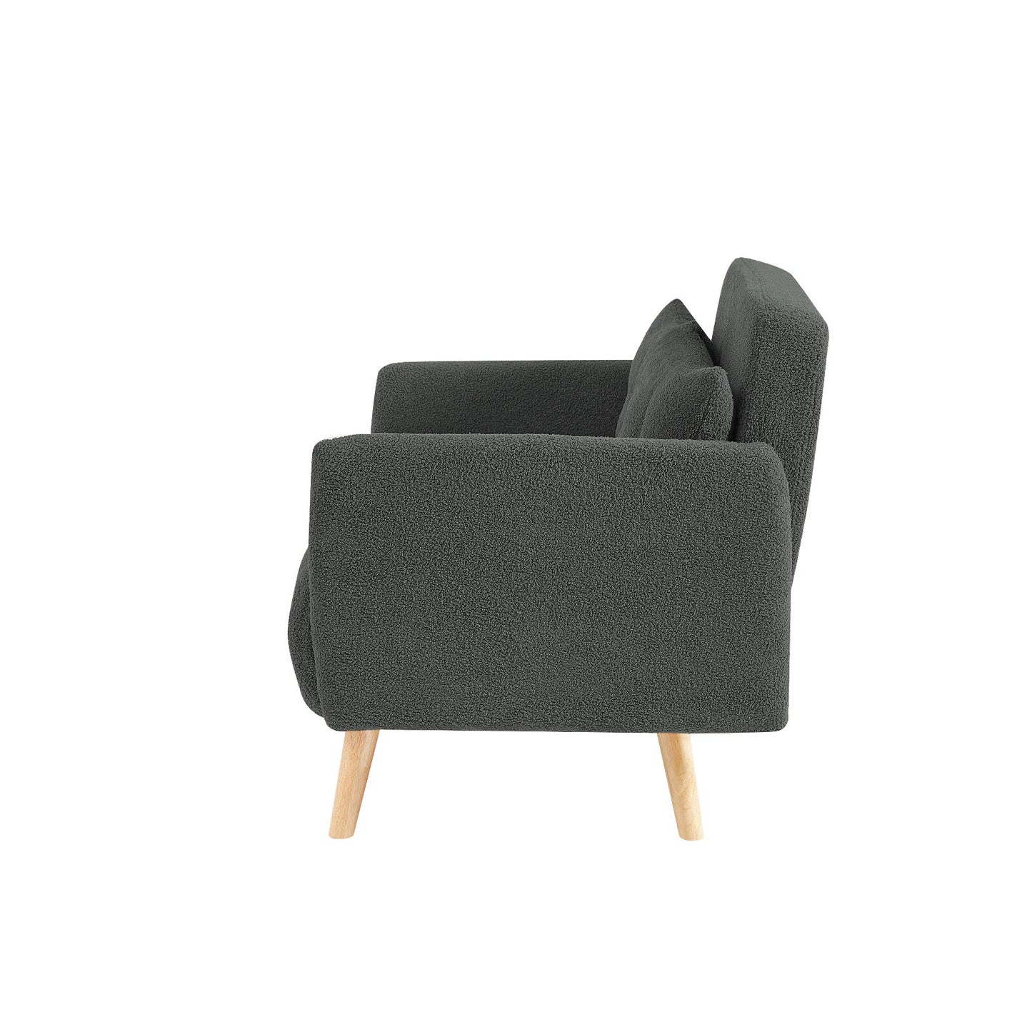Roxy Modern 2-Seater Loveseat Sofa, Convertible Fold-out Sofabed, Borg Fabric