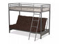Filton Space-Saving Metal Futon Bunk Bed – 3FT Top & 4FT6 Futon – Sleek Silver