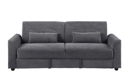 Verona 3-Seater Corduroy Sofa Bed with Storage – Grey/Blue Clic Clac Design