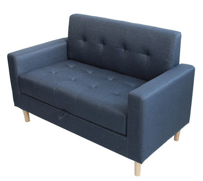 Modern Smart Sofa, Compact 2 Seater - Wooden legs & Hidden Storage-2 Colors