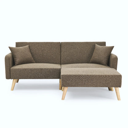 Zara Linen Fabric Corner Sofa Bed with Matching Footstool – Stylish, Space-Saving Comfort