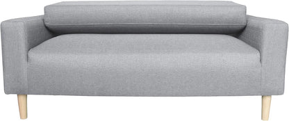 2-Seater Sofa in a Box - Compact w/Wooden Legs - Light/Dark Grey - Folds Flat