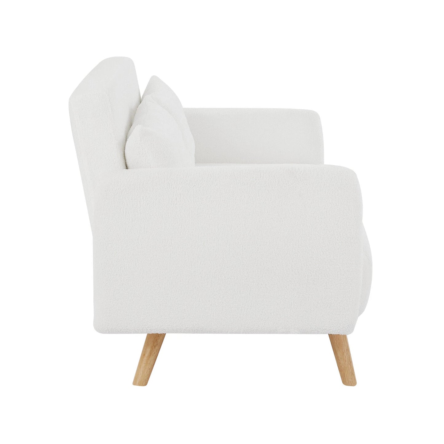 Roxy Modern 2-Seater Loveseat Sofa, Convertible Fold-out Sofabed, Borg Fabric