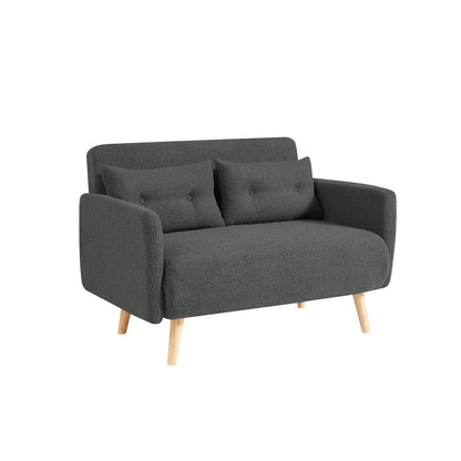 Roxy Modern 2-Seater Loveseat Sofa, Convertible Fold-out Sofabed, Borg Fabric