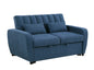 Gibson 2 Seater Fabric Sofa Bed – Double Guest Bed in Grey, Brown & Blue