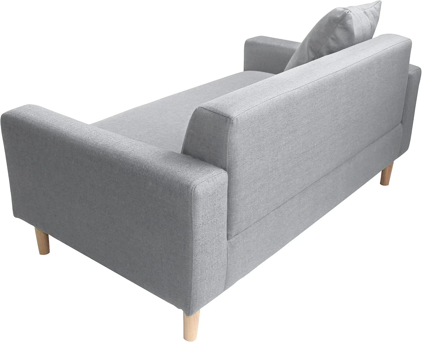 2-Seater Sofa in a Box - Compact w/Wooden Legs - Light/Dark Grey - Folds Flat