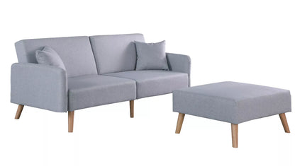 Zara Linen Fabric Corner Sofa Bed with Matching Footstool – Stylish, Space-Saving Comfort