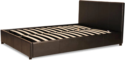 Prado Faux Leather Ottoman Storage Bed – Gas Lift Bed Frame – Brown or Black