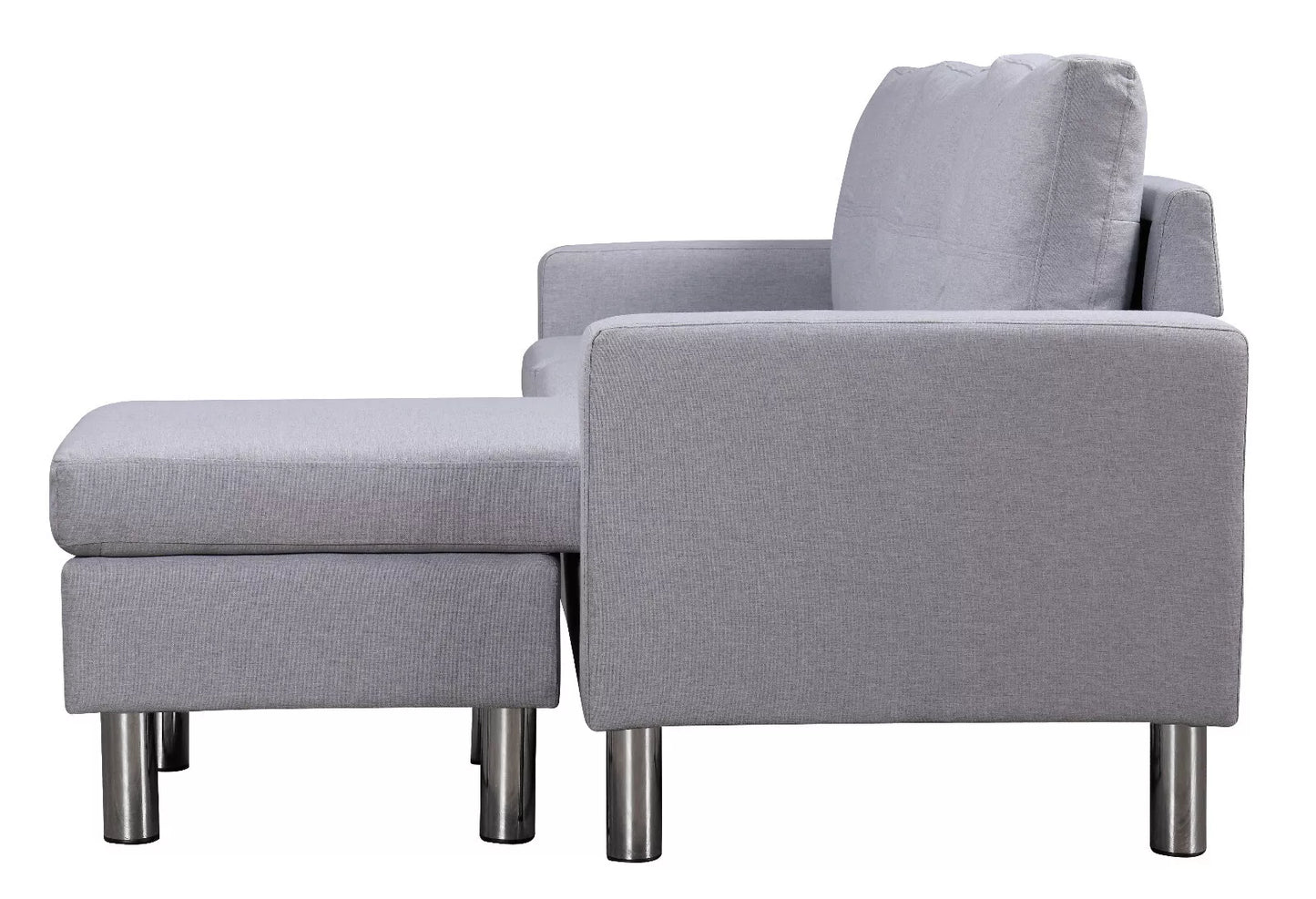 Elm Corner Sofa with Footrest – Modern Grey Fabric | Space-Saving Comfort & Contemporary Design