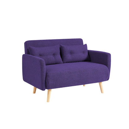 Roxy Modern 2-Seater Loveseat Sofa, Convertible Fold-out Sofabed, Borg Fabric