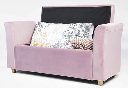 Emma Velvet Storage Bench Ottoman – Upholstered Seat with Hidden Lift-Up Storage