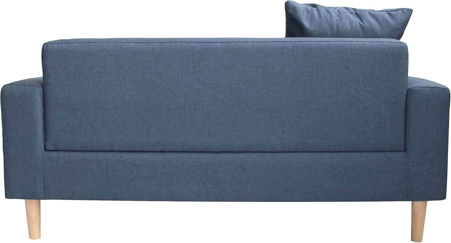 2-Seater Sofa in a Box - Compact w/Wooden Legs - Light/Dark Grey - Folds Flat