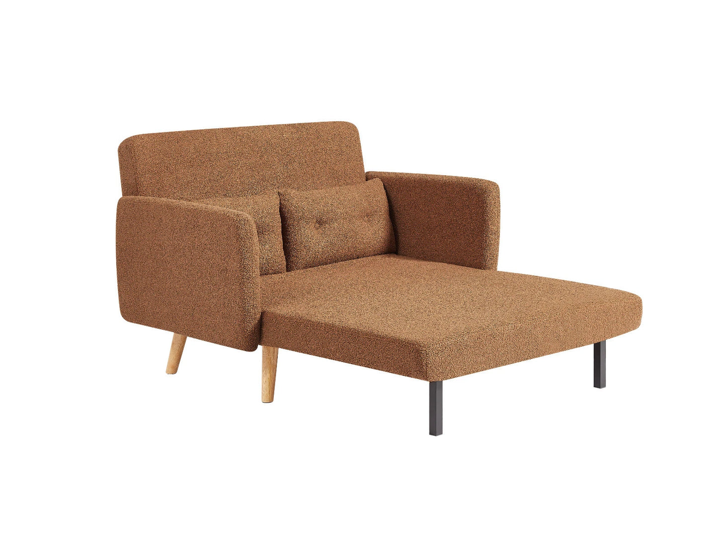 Roxy Modern 2-Seater Loveseat Sofa, Convertible Fold-out Sofabed, Borg Fabric