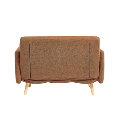 Roxy Modern 2-Seater Loveseat Sofa, Convertible Fold-out Sofabed, Borg Fabric