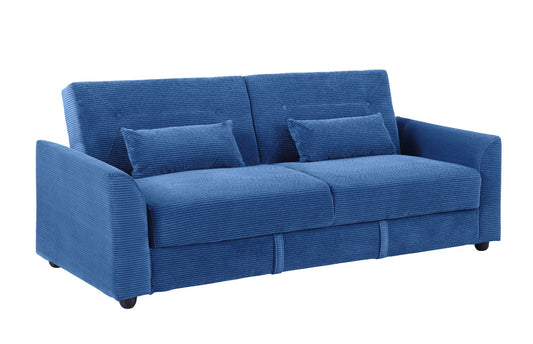Verona 3-Seater Corduroy Sofa Bed with Storage – Grey/Blue Clic Clac Design