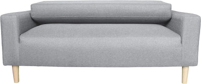 2-Seater Sofa in a Box - Compact w/Wooden Legs - Light/Dark Grey - Folds Flat