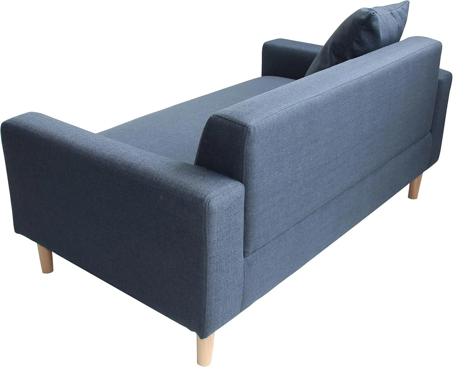 2-Seater Sofa in a Box - Compact w/Wooden Legs - Light/Dark Grey - Folds Flat