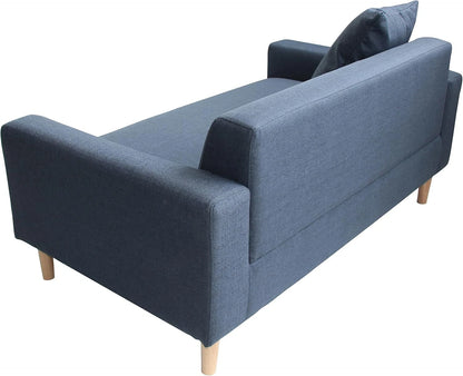 2-Seater Sofa in a Box - Compact w/Wooden Legs - Light/Dark Grey - Folds Flat