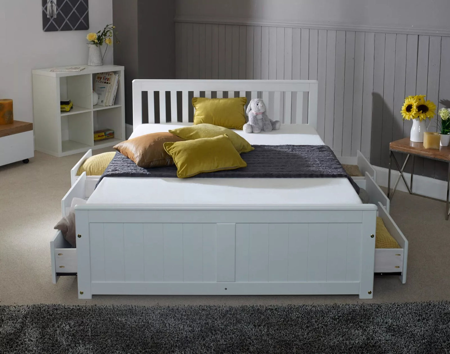 4FT6 Mission Wooden Storage Bed Frame