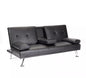Cinema-Style Faux Leather Folding Sofa Bed with Cup Holders – 3 Colours
