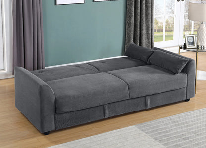 Verona 3-Seater Corduroy Sofa Bed with Storage – Grey/Blue Clic Clac Design