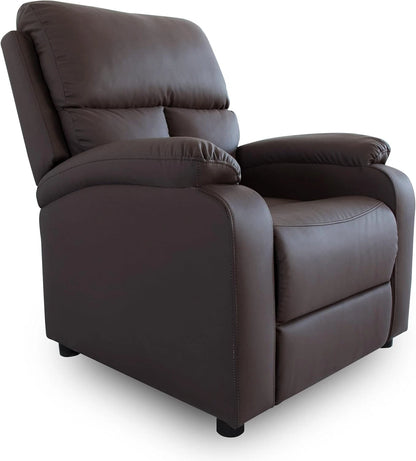 PU Leather Recliner Chair Black or Brown – Padded Armchair Lounge Seat
