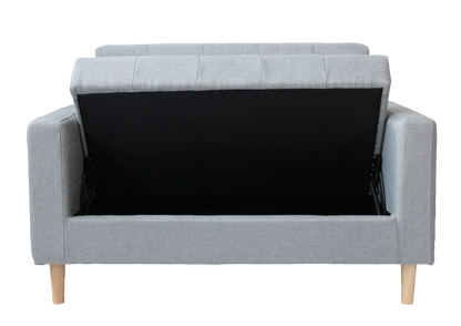 Modern Smart Sofa, Compact 2 Seater - Wooden legs & Hidden Storage-2 Colors