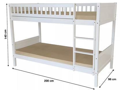 Domino Wooden Bunk Bed in Grey & White, Kids Bedroom Furniture, 2x 3FT Beds