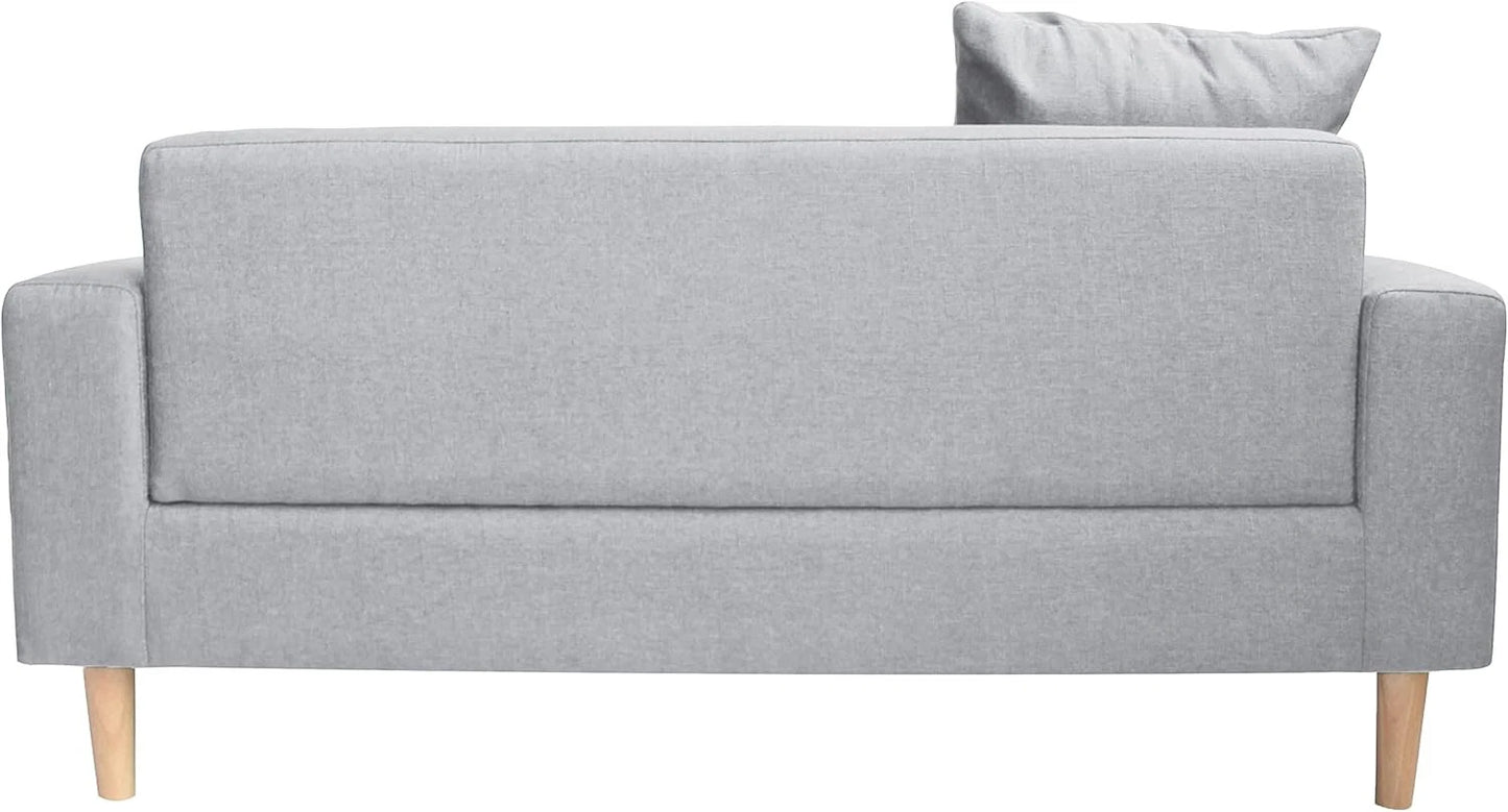 2-Seater Sofa in a Box - Compact w/Wooden Legs - Light/Dark Grey - Folds Flat