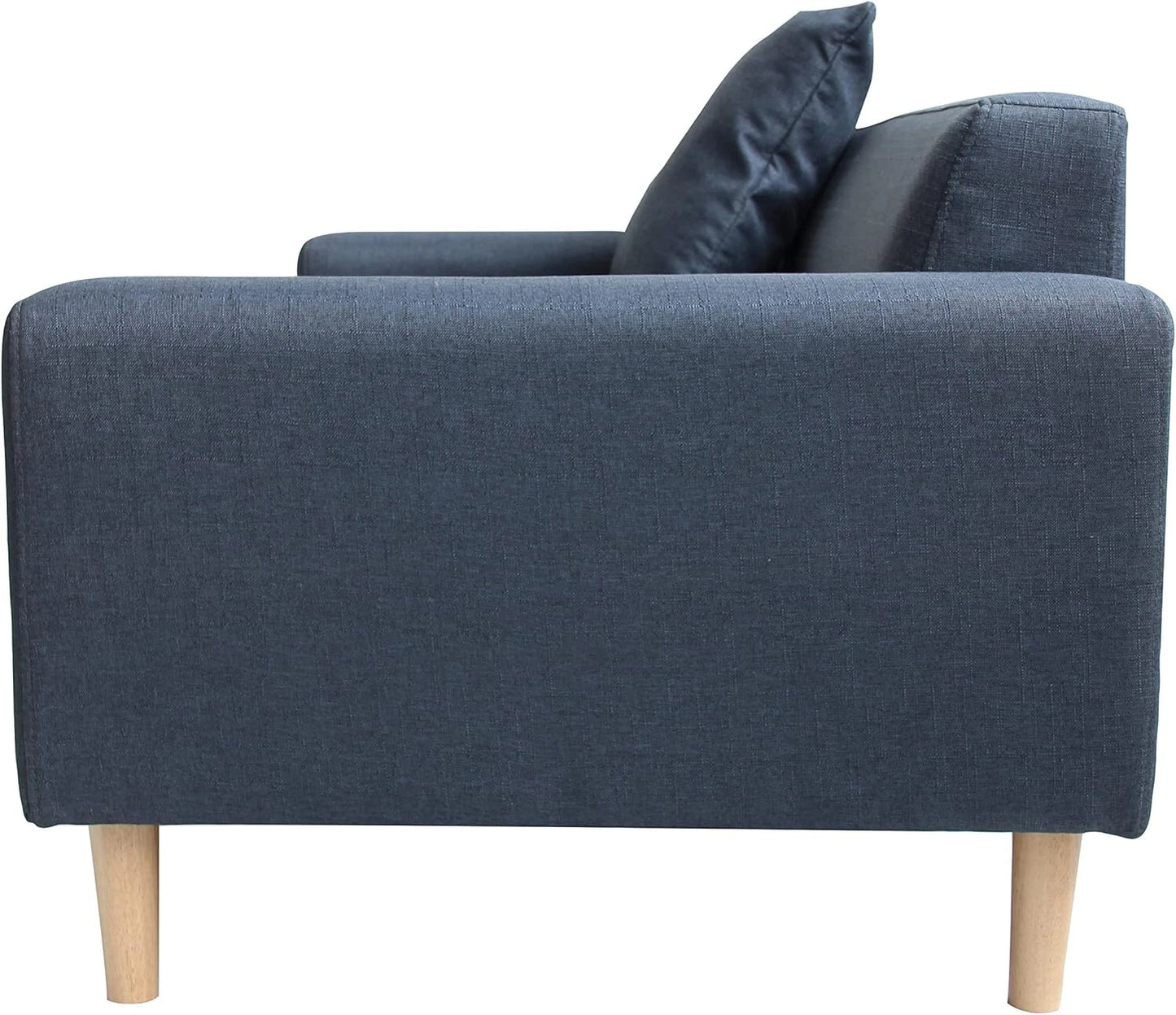 2-Seater Sofa in a Box - Compact w/Wooden Legs - Light/Dark Grey - Folds Flat
