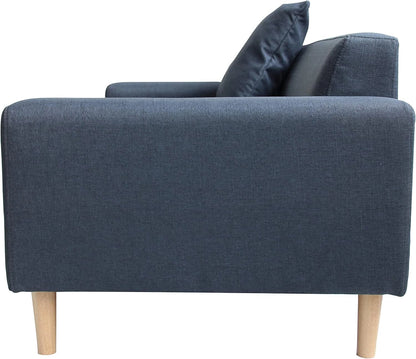 2-Seater Sofa in a Box - Compact w/Wooden Legs - Light/Dark Grey - Folds Flat