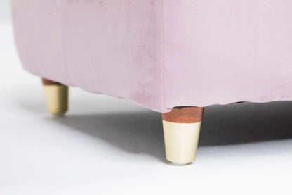 Coco Velvet Ottoman Storage Bench –  Padded Seat with Gold Legs & Hidden Storage