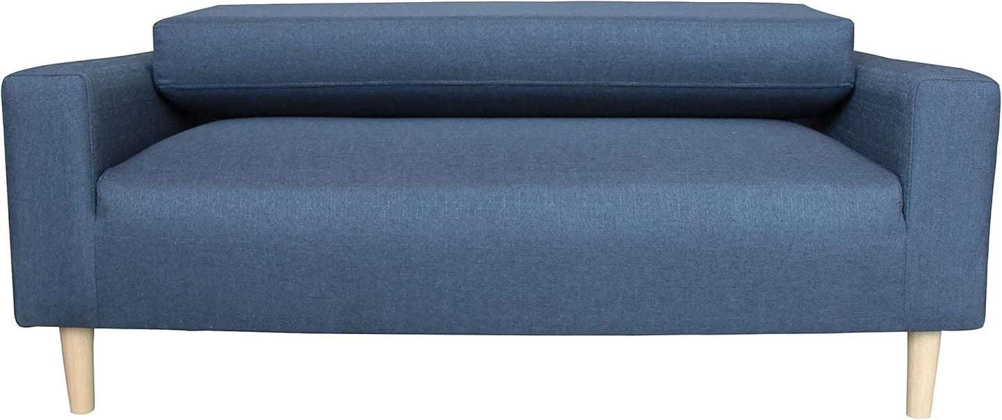 2-Seater Sofa in a Box - Compact w/Wooden Legs - Light/Dark Grey - Folds Flat