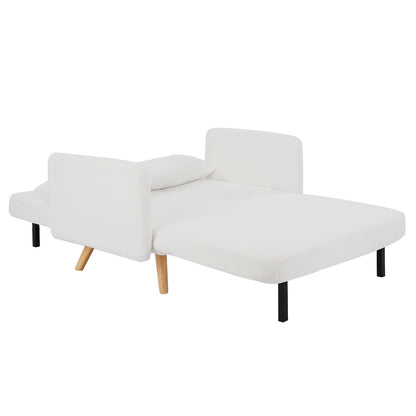 Roxy Modern 2-Seater Loveseat Sofa, Convertible Fold-out Sofabed, Borg Fabric
