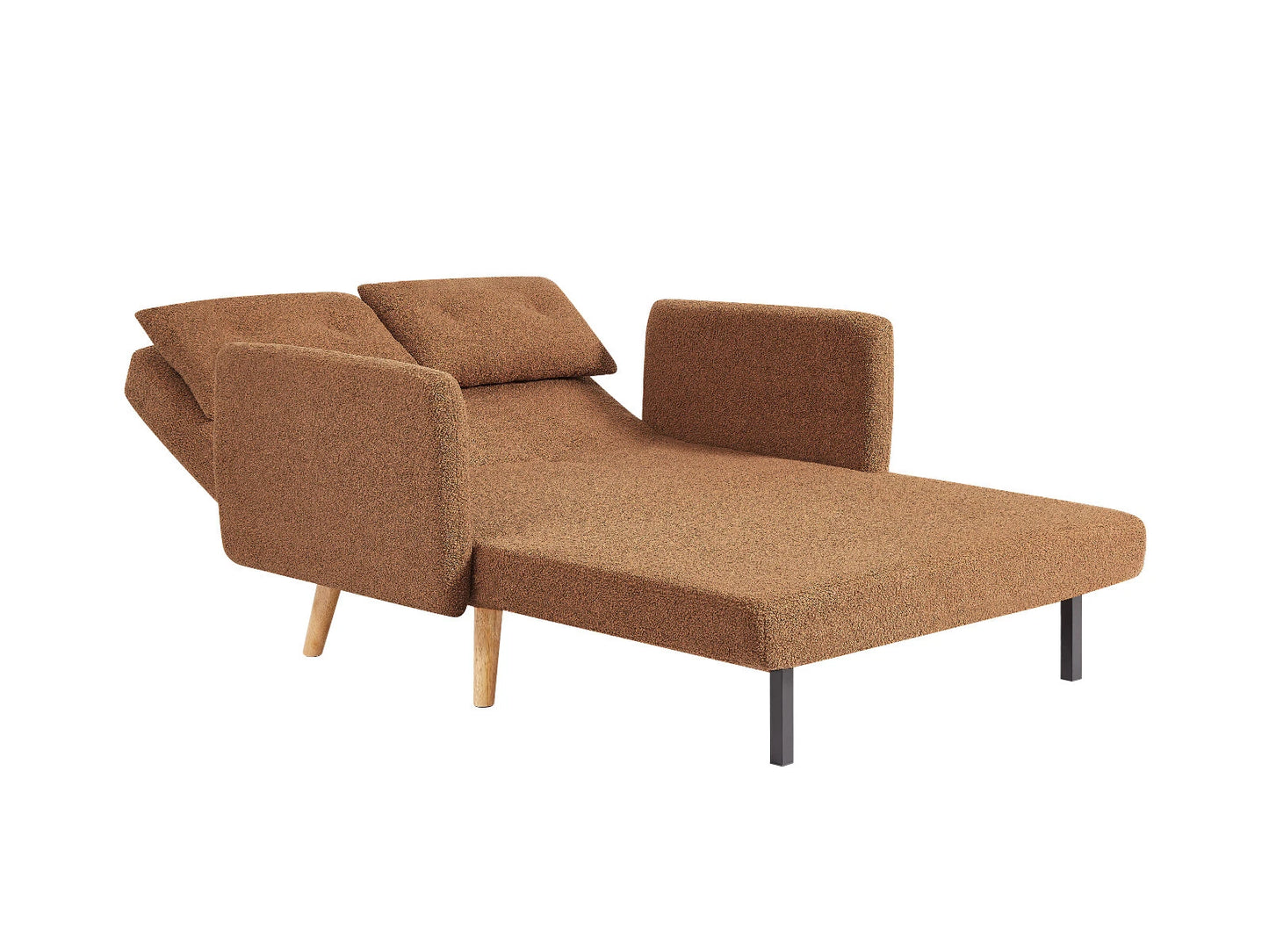 Roxy Modern 2-Seater Loveseat Sofa, Convertible Fold-out Sofabed, Borg Fabric
