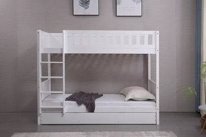 Domino Wooden Bunk Bed in Grey & White, Kids Bedroom Furniture, 2x 3FT Beds