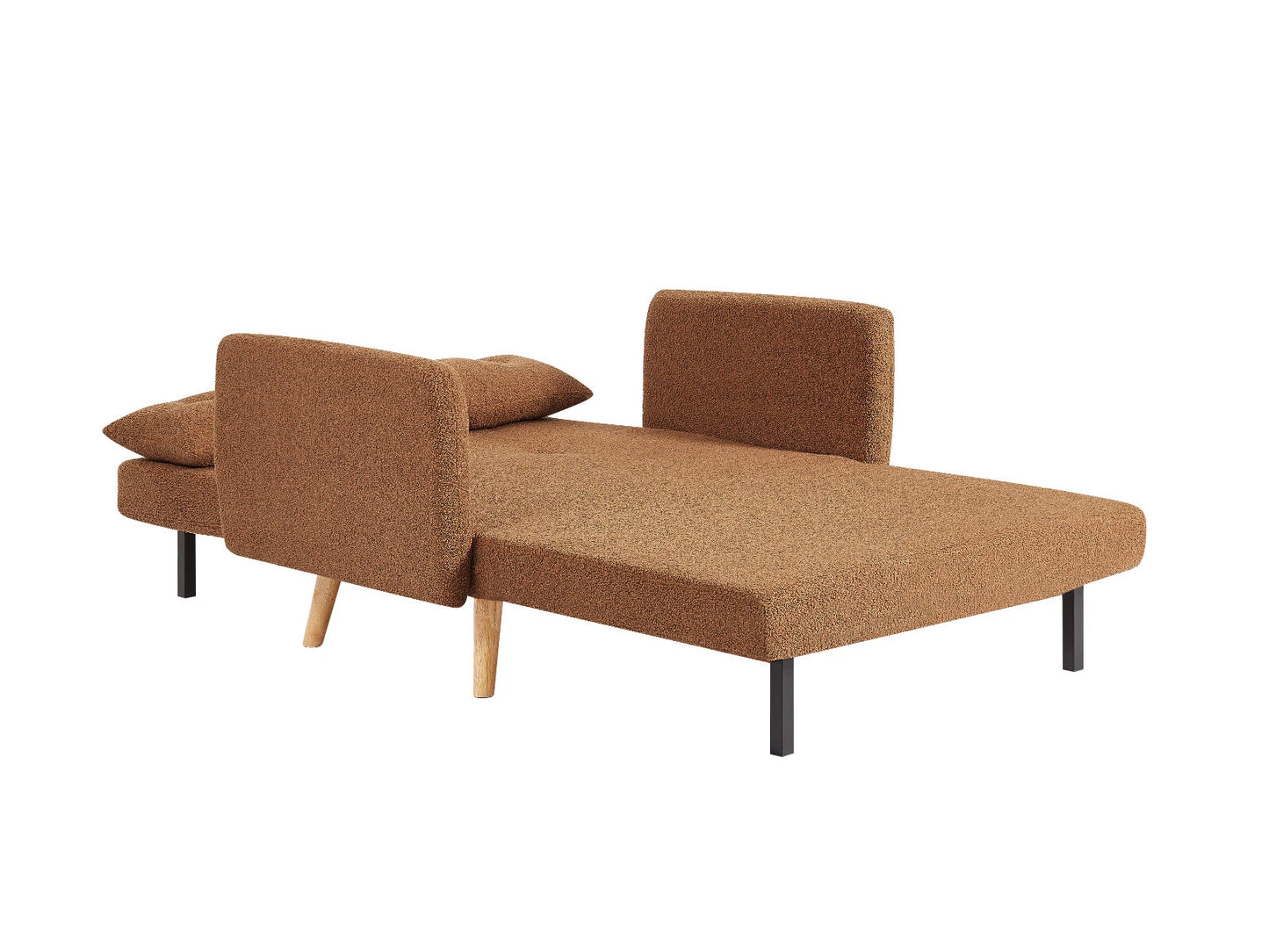Roxy Modern 2-Seater Loveseat Sofa, Convertible Fold-out Sofabed, Borg Fabric