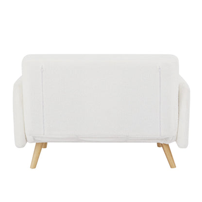 Roxy Modern 2-Seater Loveseat Sofa, Convertible Fold-out Sofabed, Borg Fabric