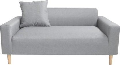 2-Seater Sofa in a Box - Compact w/Wooden Legs - Light/Dark Grey - Folds Flat