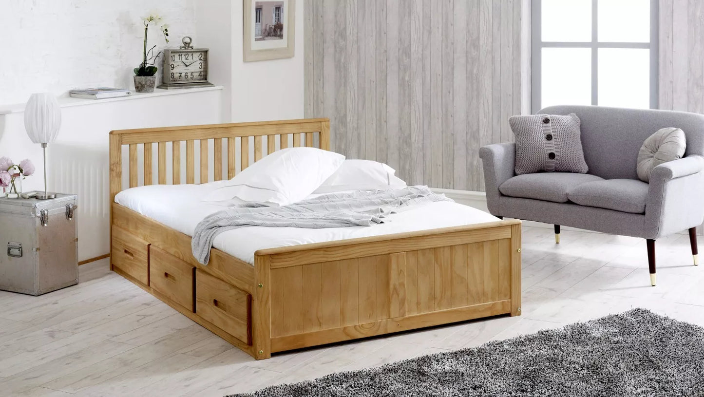 4FT6 Mission Wooden Storage Bed Frame