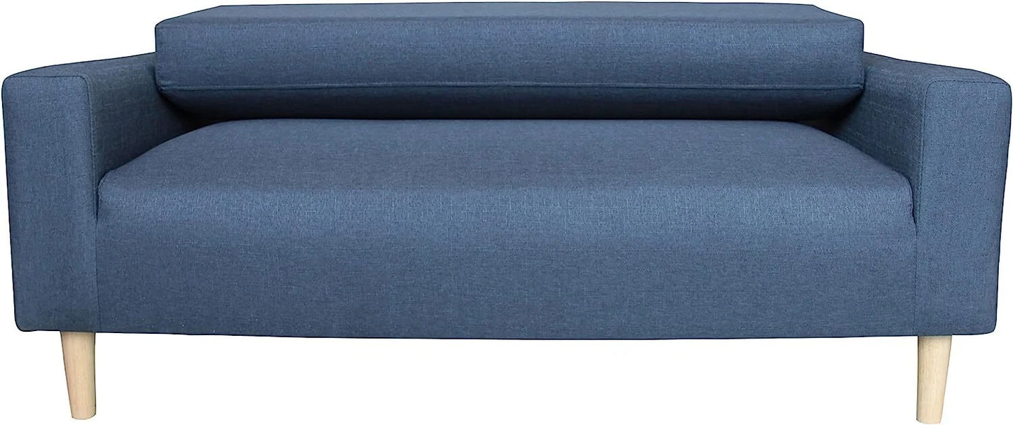 2-Seater Sofa in a Box - Compact w/Wooden Legs - Light/Dark Grey - Folds Flat